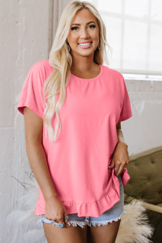 Pink ruffle tee