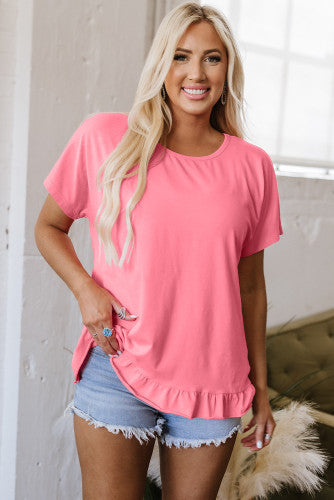 Pink ruffle tee